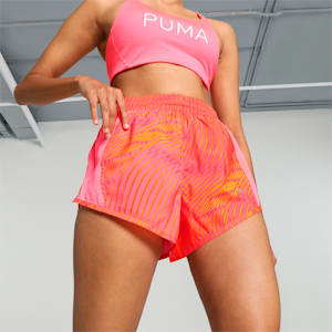 Favourite Velocity 3" Printed Women's Woven Running Shorts, Sunset Glow-Sun Stream, extralarge-IND